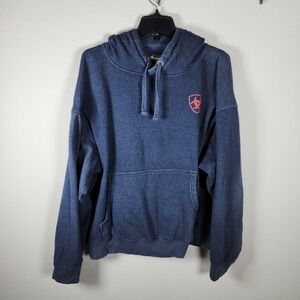 Ariat Men's Navy Blue Hoodie Sweatshirt American Flag Graphic X-Large